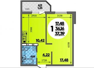 Продам 1-комнатную квартиру, 37.7 м2, Ростов-на-Дону, улица Юрия Дубинина, 5, ЖК Суворовский