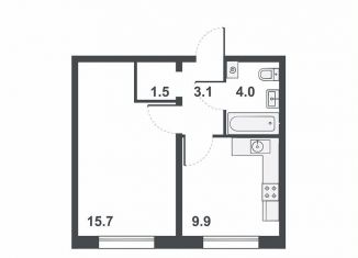 Продам 1-комнатную квартиру, 34.2 м2, Киров, ЖК Ривер Парк, Прибрежный бульвар, 6