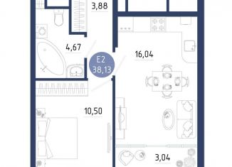 Продажа 1-комнатной квартиры, 38.1 м2, Рязанская область