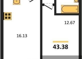 Продам однокомнатную квартиру, 43.2 м2, Воронеж, Ленинский район