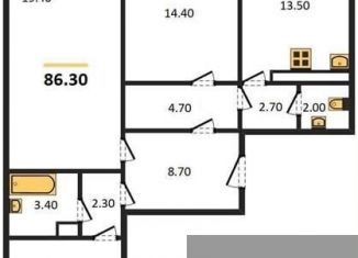 Продажа 3-комнатной квартиры, 86.3 м2, Воронеж, Железнодорожный район, улица Димитрова, 51А