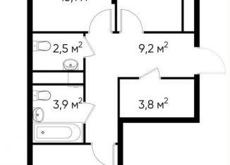 Продается 2-ком. квартира, 59.2 м2, Москва, деревня Рассказовка, 1