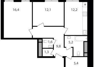 Продажа двухкомнатной квартиры, 64 м2, Москва, ЮАО