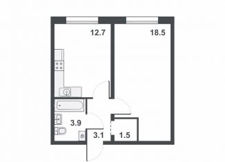 Продается 1-комнатная квартира, 39.7 м2, Киров, ЖК Ривер Парк, Прибрежный бульвар, 6