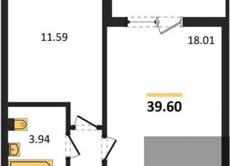 Продается 1-комнатная квартира, 39.6 м2, Воронежская область