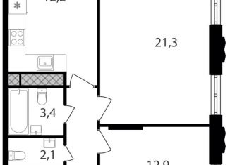 2-комнатная квартира на продажу, 61 м2, Москва, ЮАО