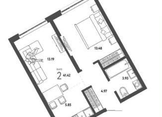 Продается двухкомнатная квартира, 41.4 м2, Новосибирск, метро Площадь Гарина-Михайловского