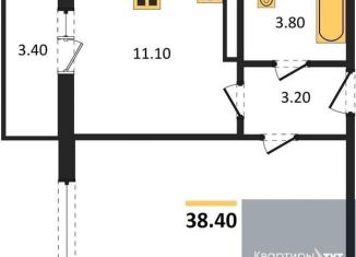 Продается 1-ком. квартира, 38.4 м2, посёлок Отрадное, Осиновая улица, 13