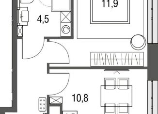 Однокомнатная квартира на продажу, 33.8 м2, Москва, ЖК Сиреневый парк, Тагильская улица, 2к1