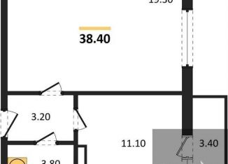 Однокомнатная квартира на продажу, 38.4 м2, посёлок Отрадное, Осиновая улица, 13