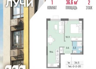 Продам 1-ком. квартиру, 36.6 м2, Москва, метро Новопеределкино