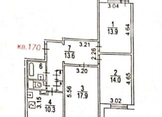 Продам 3-ком. квартиру, 77 м2, Москва, улица Исаковского, 4к2