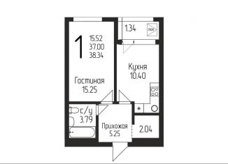 Продам однокомнатную квартиру, 38.3 м2, Уфа, Бородинская улица, 19