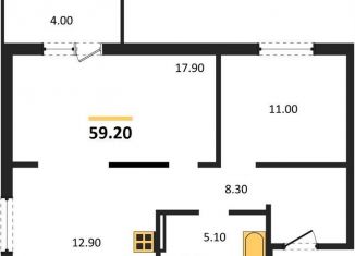 Продаю двухкомнатную квартиру, 59.2 м2, Новосибирская область, Кедровая улица, 80/3