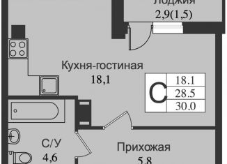 Продажа квартиры студии, 31.5 м2, Ленинградская область