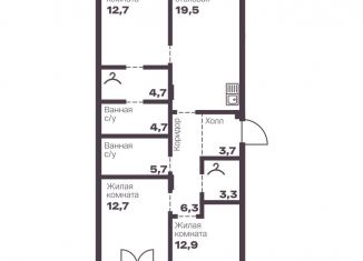 Продажа трехкомнатной квартиры, 86.2 м2, Челябинская область, проспект Ленина, 19В