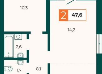 Продаю 2-комнатную квартиру, 47.6 м2, Екатеринбург, метро Геологическая, улица Репина, 131/1