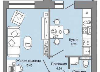 Продам однокомнатную квартиру, 36 м2, Киров, улица 4-й Пятилетки, 82