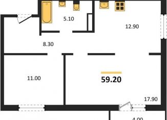 Продается 2-ком. квартира, 59.2 м2, посёлок Озёрный, Кедровая улица, 80/3