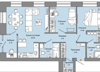 Продаю трехкомнатную квартиру, 74 м2, Екатеринбург, метро Чкаловская