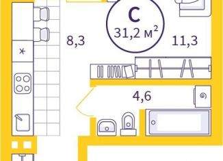 Продается квартира студия, 29.6 м2, Екатеринбург, метро Геологическая, улица Репина, 111