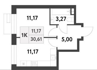 Продаю 1-комнатную квартиру, 30.6 м2, Москва, 6-я улица Лесные Поляны