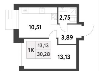 1-ком. квартира на продажу, 30.3 м2, Москва, 6-я улица Лесные Поляны