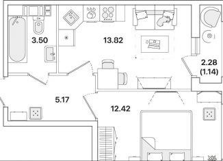 Продается однокомнатная квартира, 36.1 м2, Санкт-Петербург, метро Академическая