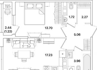 Продаю 1-комнатную квартиру, 45.2 м2, Санкт-Петербург, метро Академическая