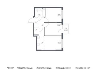 Продам 2-комнатную квартиру, 50.9 м2, Московская область