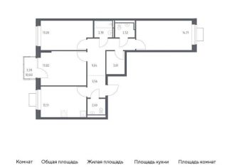 Продажа 3-ком. квартиры, 79 м2, Ленинский городской округ, жилой комплекс Богдановский Лес, 7.1