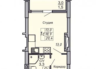 1-ком. квартира на продажу, 20.4 м2, Волгоград, Кировский район