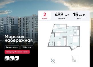 Продам 2-комнатную квартиру, 49.9 м2, Санкт-Петербург, метро Приморская