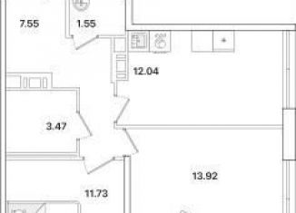 Продаю 2-ком. квартиру, 52.2 м2, Санкт-Петербург, метро Академическая