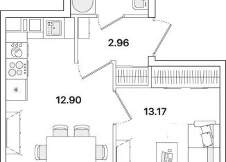 Продажа 1-ком. квартиры, 34.2 м2, Санкт-Петербург, муниципальный округ Полюстрово