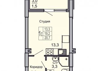 Продаю 1-ком. квартиру, 20.7 м2, Волгоград, Кировский район