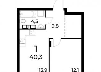 Продается однокомнатная квартира, 40.3 м2, Нижний Новгород, Московский район