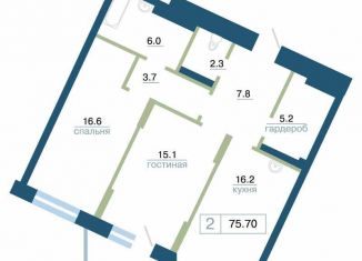 Продаю 2-ком. квартиру, 75.7 м2, Красноярский край, улица Профсоюзов, 1