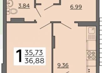 Продается однокомнатная квартира, 36.9 м2, Воронеж, улица 121-й Стрелковой Дивизии, 9