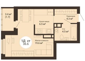 Продается квартира студия, 36.6 м2, Екатеринбург