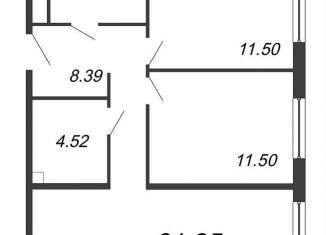 Продается 2-ком. квартира, 61.4 м2, Санкт-Петербург, Невский район, проспект Большевиков, уч3