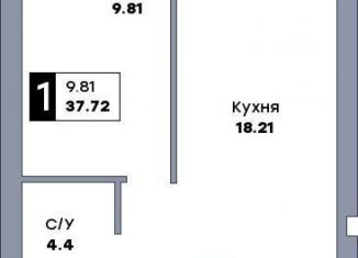 Однокомнатная квартира на продажу, 38.4 м2, Самара, метро Гагаринская