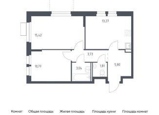 Продается двухкомнатная квартира, 53.8 м2, Химки, жилой комплекс Квартал Ивакино, к2