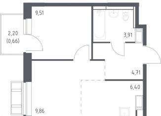 Продаю 1-комнатную квартиру, 34.4 м2, Московская область