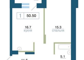 Продажа 1-комнатной квартиры, 50.5 м2, Красноярский край, улица Профсоюзов, 2