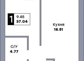 Однокомнатная квартира на продажу, 37 м2, Самара, метро Гагаринская