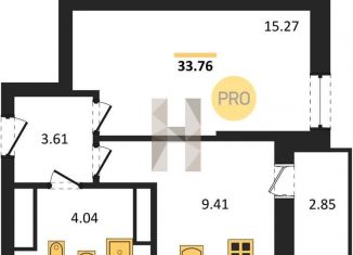 Продажа однокомнатной квартиры, 33.8 м2, Ростов-на-Дону, Октябрьский район