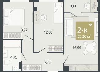 Продам 2-комнатную квартиру, 55.3 м2, Свердловская область