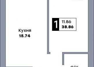 Однокомнатная квартира на продажу, 38.9 м2, Самара, метро Гагаринская