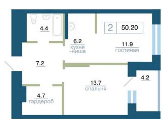 1-ком. квартира на продажу, 50.2 м2, Красноярский край, улица Профсоюзов, 2